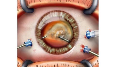 Pars plana vitrectomy surgeon's view - Stock eye images