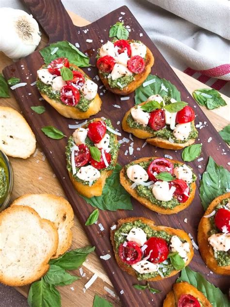 Caprese Pesto Crostini - Three Olives Branch