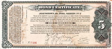 Old bond certificate example | Bonde