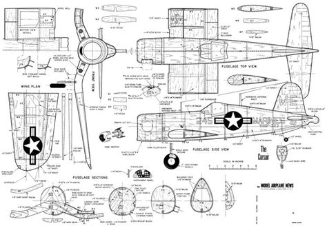 Corsair F4U-1 Plans - AeroFred - Download Free Model Airplane Plans