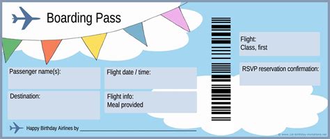 Printable Plane Ticket Template - Printable World Holiday