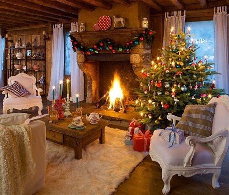 33 Best Christmas Country Living Room Decorating Ideas | Happy ...