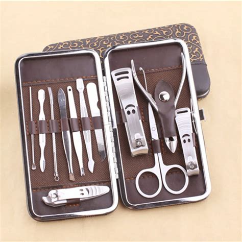 12 PCS Mini Pedicure Manicure Set Nail Cuticle Clippers Cleaner ...