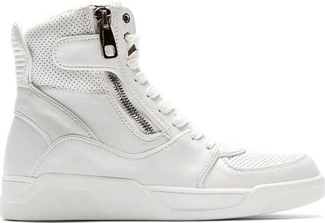 Dolce & Gabbana White Panelled Leather High Top Sneakers, $1,000 ...