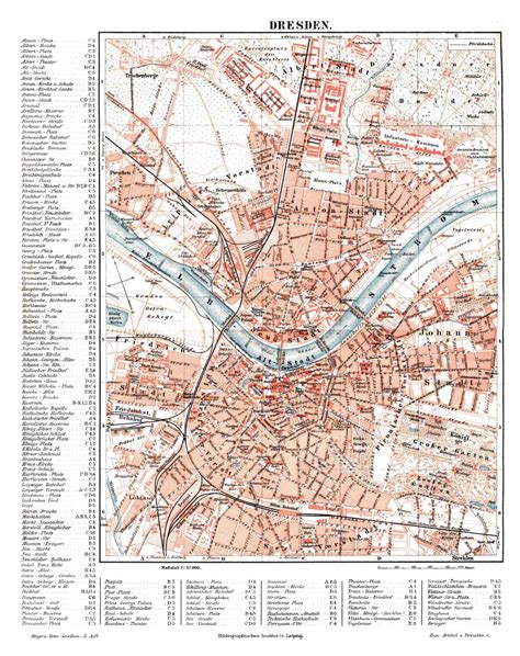 Large detailed old map of Dresden city - 1895 | Dresden | Germany ...