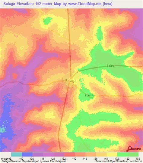 Elevation of Salaga,Ghana Elevation Map, Topography, Contour