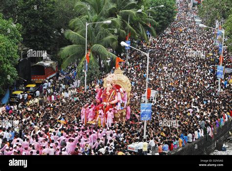 Ganesh immersion procession, Mumbai, Maharashtra, India, Asia Stock ...