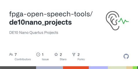 GitHub - fpga-open-speech-tools/de10nano_projects: DE10 Nano Quartus ...