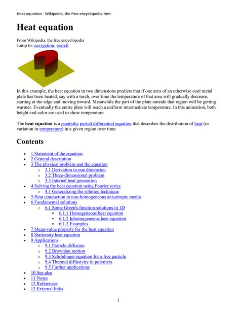 Solutions of the heat equations