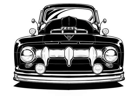 Custom Ford Truck Illustration. Vector!: | Ford trucks, Classic ford ...