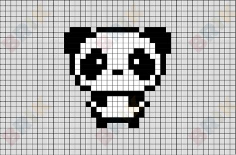 Panda Pixel Art | Cuadricula para dibujar, Pandas, Bordados en punto cruz