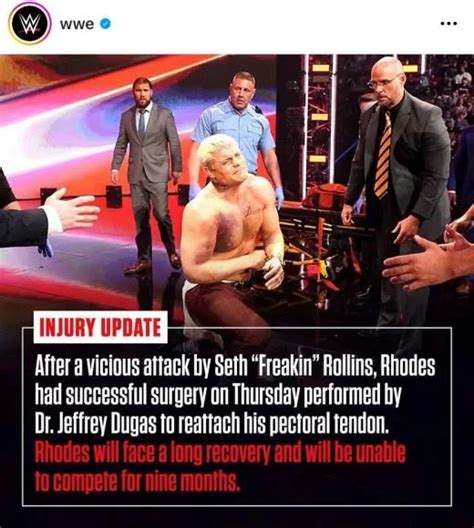 WWE: Cody Rhodes medical update | Andrews Sports Medicine