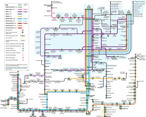 Map of London commuter rail: stations & lines