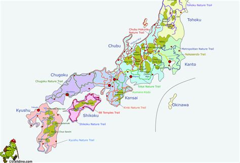 Chugoku Mountains Map