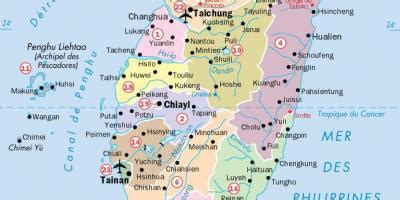 Taiwan cities map - Map of Taiwan cities (Eastern Asia - Asia)