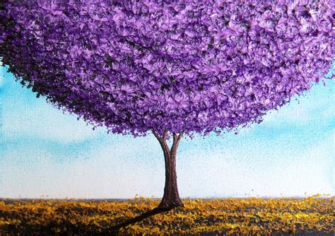 Bing Art by Rachel Bingaman: Purple Tree Landscape Painting, Abstract ...