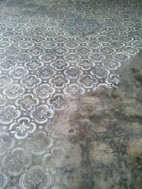 stencils for painting concrete floor paint stenciled in an area of the ...