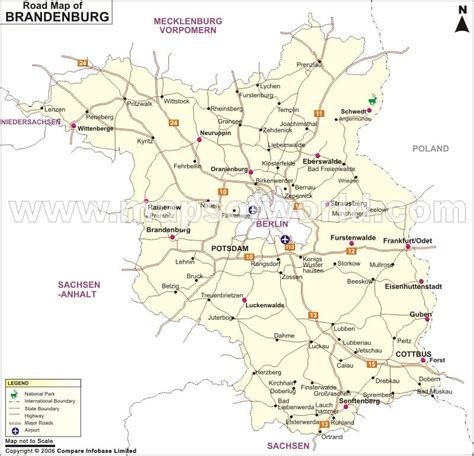 Brandenburg Road Map | Map of Brandenburg Road, Germany