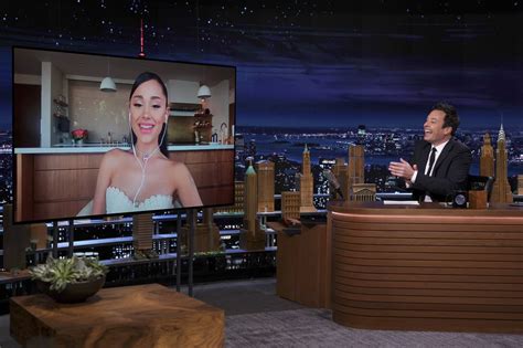 Ariana Grande Promotes The Voice & r.e.m. beauty On The Tonight Show ...