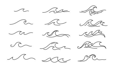 Ocean Wave Small Tattoo Set Vector (EPS, SVG) | OnlyGFX.com