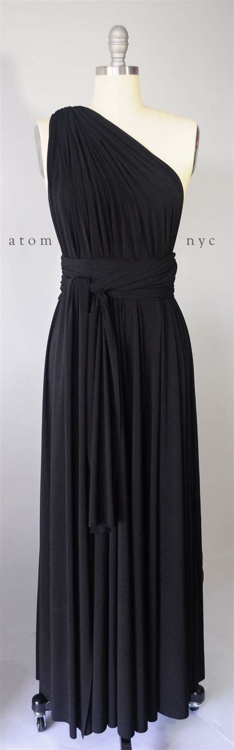 Black LONG Maxi Infinity Dress Gown Convertible Formal Multiway Wrap ...