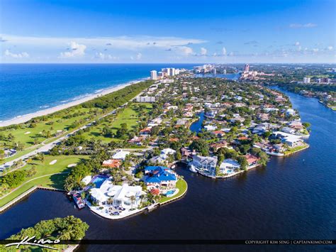 Boca Raton Florida Aerial from Park Lake and Inlet | Royal Stock Photo