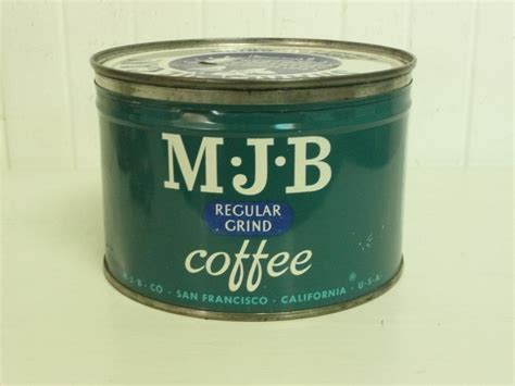 Vintage MJB Coffee Tin with Lid, Regular Grind, One Pound, Green Can ...