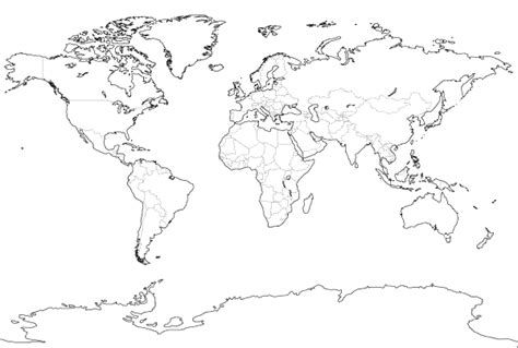 Outline World Map Pdf and Vector Eps | Download Free Vector Art | Free ...