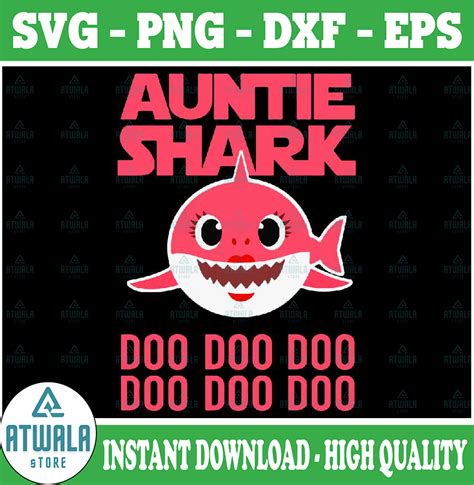 Auntie Shark SVG, Cricut Cut files, Shark Family doo doo doo - Inspire ...