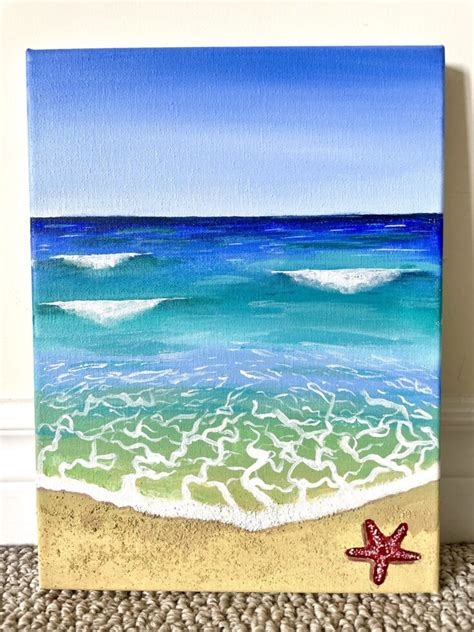 Easy Beach Painting with Acrylics for Beginners | Step by Step Tutorial