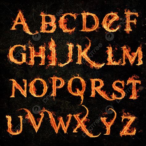 Alphabet Fonts Hd Transparent, Beautiful Fire Alphabet Entire Font With ...