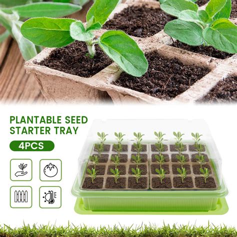 Garden & Patio Plant Care, Soil & Accessories 4 Clear Lids 4 HD Trays ...