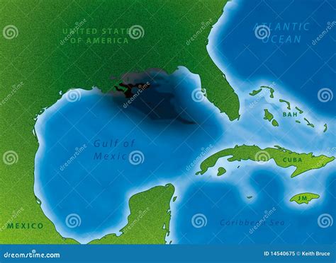 Gulf Oil Spill Map Royalty Free Stock Photo - Image: 14540675