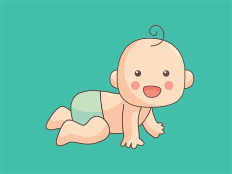 a cartoon baby laying on its stomach wearing a diaper