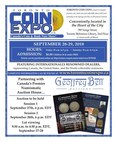 TORONTO COIN EXPO - Canada's Coin & Banknote Show & Auction