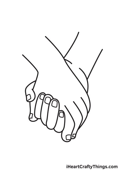 Holding Hands Drawing - How To Draw Holding Hands Step By Step