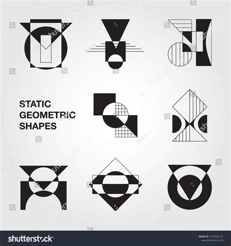 Static Geometric Shapes Logo Set Stock Vector (Royalty Free) 1757842127 ...