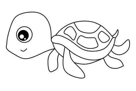 cartoon turtle outline image for coloring book 17684522 Vector Art at ...