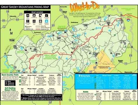 Great Smoky Mountains trail map - Ontheworldmap.com