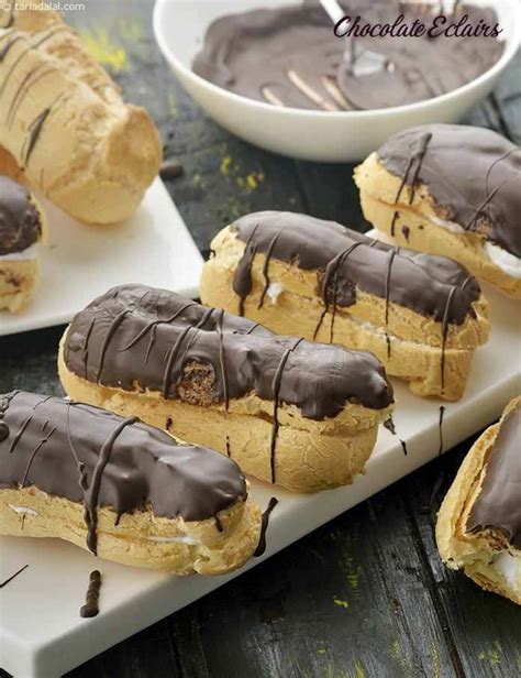 Chocolate Eclairs, French Pastry recipe, Vegetarian Recipes