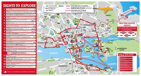 Stockholm tourist map - Stockholm sightseeing map (Södermanland and ...