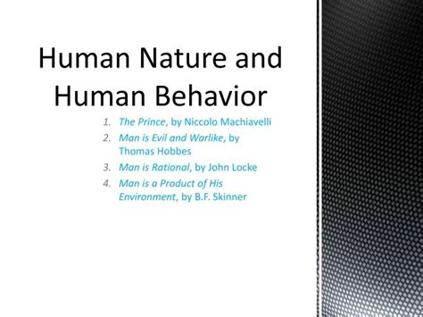 PPT - Human Nature and Human Behavior PowerPoint Presentation, free ...