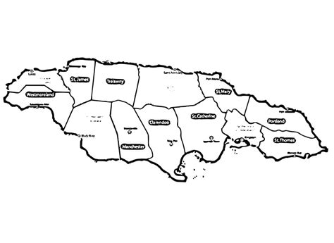 Free Printable Jamaica Map coloring page - Download, Print or Color ...