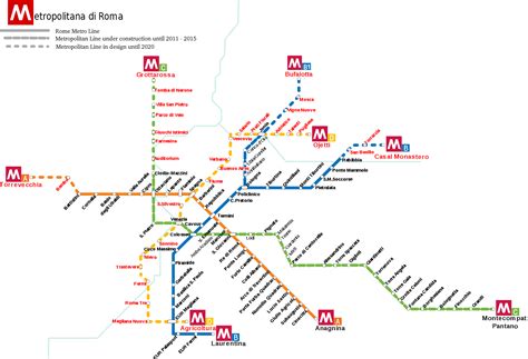 Mappa di Metropolitana di Roma, Italia