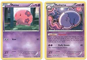 Amazon.com: Musharna and Munna - Rare Pokemon Card Evolution Set (Next ...