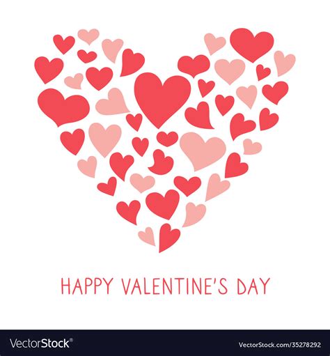 Valentines day card heart made small hearts love Vector Image