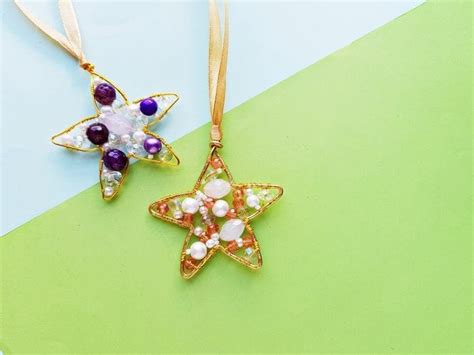 DIY Beaded Wire Star Christmas Ornament Christmas