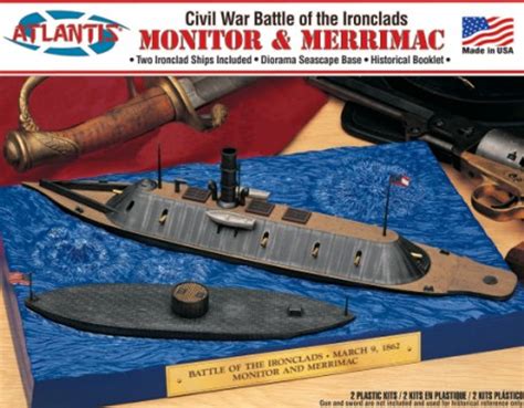 USS Monitor & Merrimack Civil War Ironclad Ships Set Atlantis Models