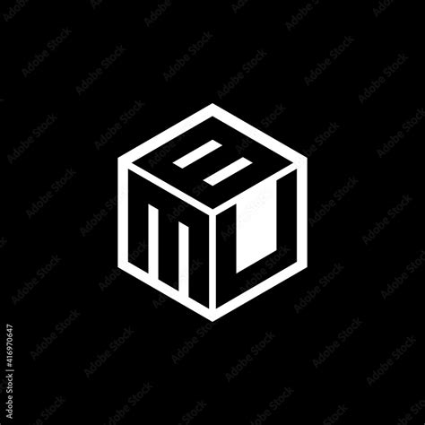 MUB letter logo design with black background in illustrator, cube logo ...