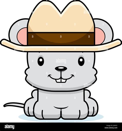 Una caricatura del ratón vaquero sonriente Imagen Vector de stock - Alamy